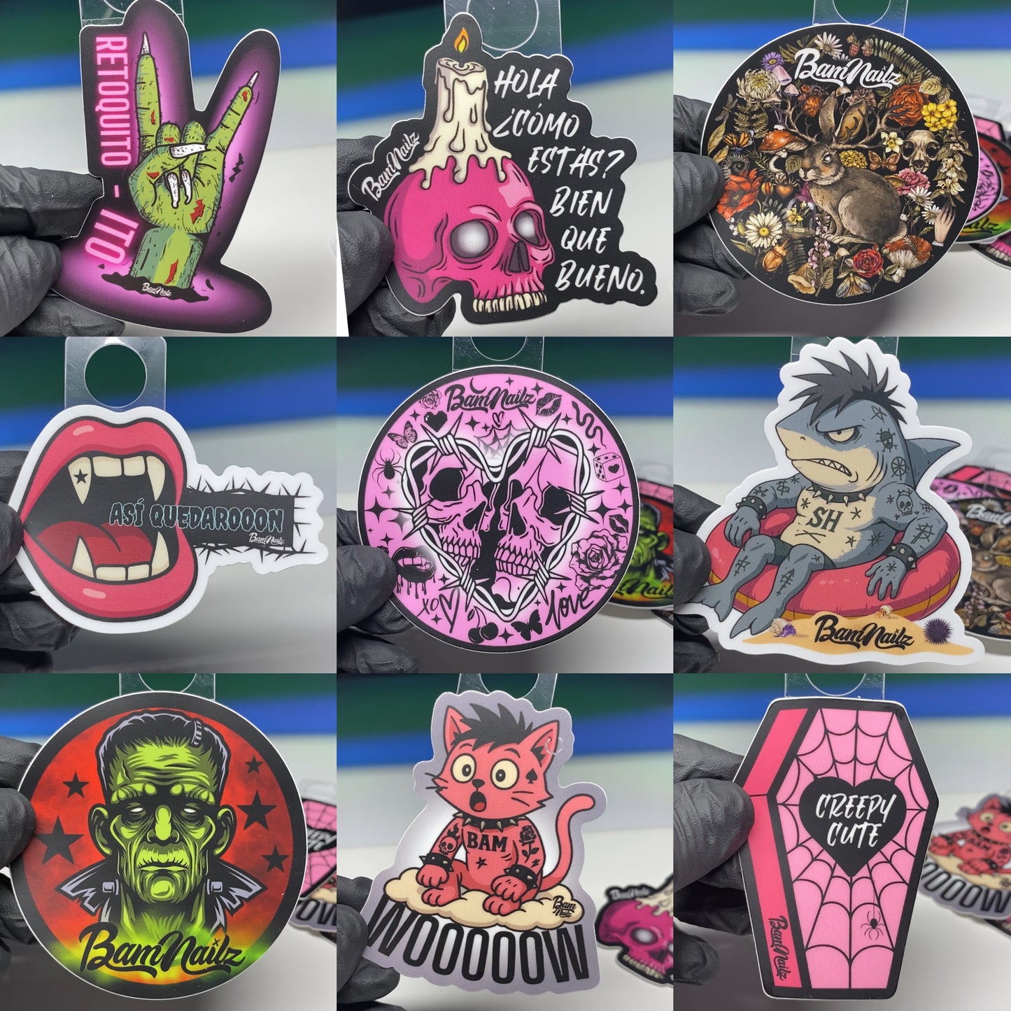 “9-PACK OF STICKERS” Waterproof