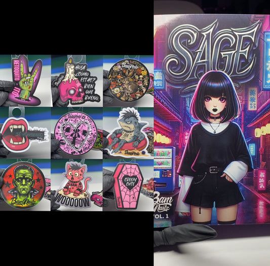 “9-STICKERS + COMIC BOOK” Bundle