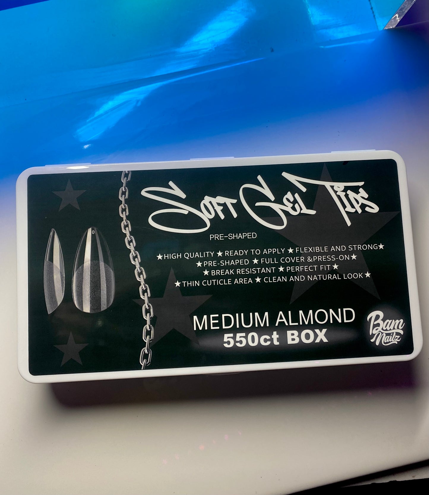 “MEDIUM ALMOND” 550ct Gel Tips